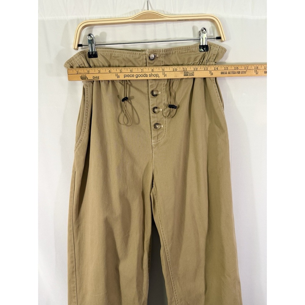 Urban Outfitters Terra High Waist Paperbag Pants Bungee Button Fly Khaki Women S - Picture 5 of 8